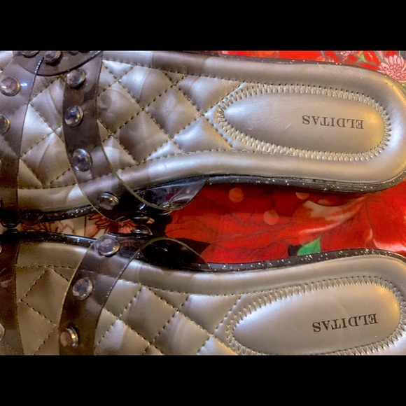 Beautiful rhinestone & Glitter Slide Sandals. Grey & Silver SO sparkly - Picture 7 of 7